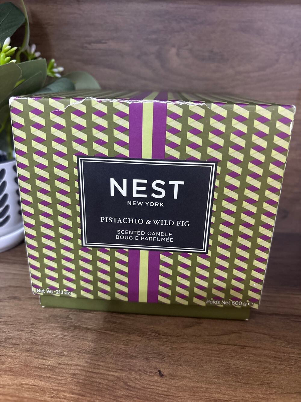 NEST New York Pistachio & Wild Fig 3-Wick Scented Candle 21.1 oz NIB